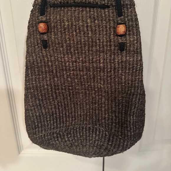 Burlap type Shell Shoulder Bag - Picture 5 of 7